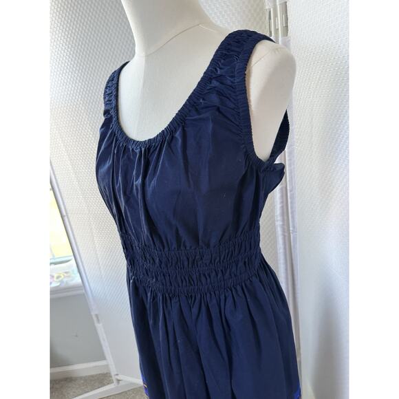 Land’s End Blue Striped Midi Dress Size Medium 10 12 - Picture 10 of 12